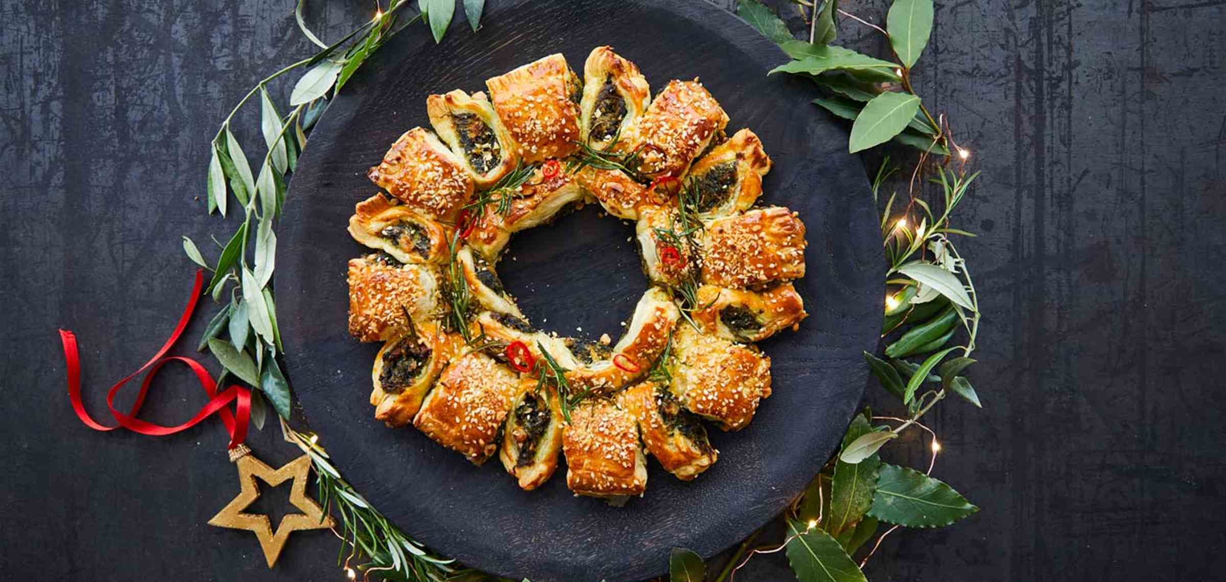 Veggie Roll Wreath